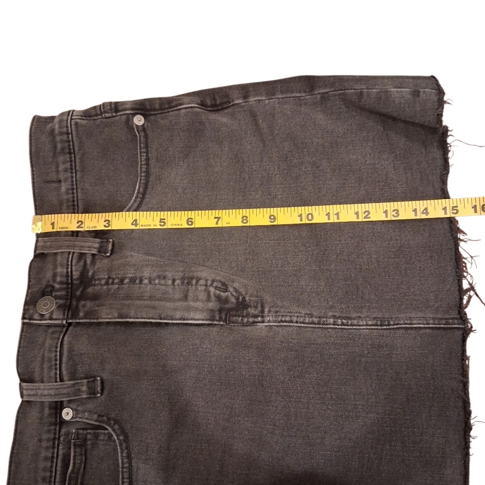 Madewell Size 27 Stretch Denim Straight Mini Skirt Raw Hem - Picture 7 of 9